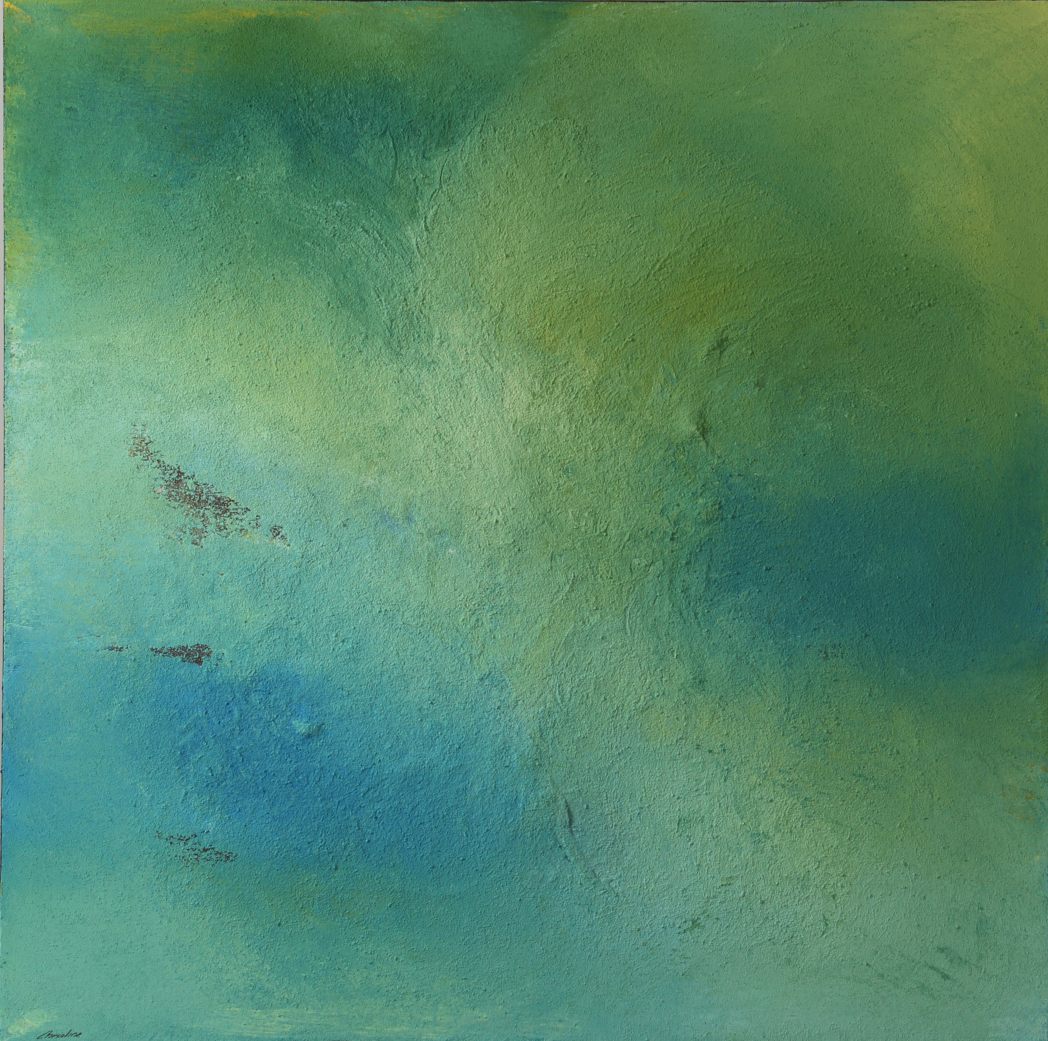 Abstrakte Kunst in Blau und Grün – Wasser, Ruhe und Weite.